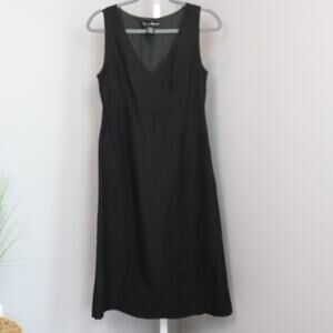 Mercer & Madison Black Sleeveless Midi Dress Size 4 Classic V-Neck Lined